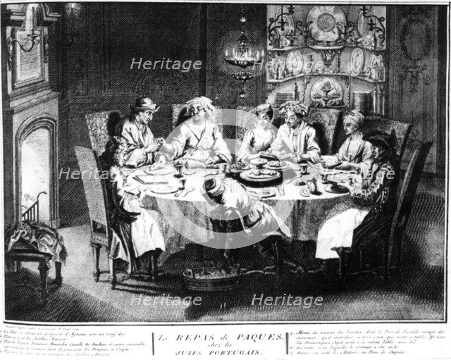 Portuguese Jews at Passover, (18th century?). Artist: Unknown