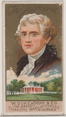 Thomas Jefferson, from the series Great Americans (N76) for Duke brand cigarettes, 1888., 1888. Creator: Unknown.
