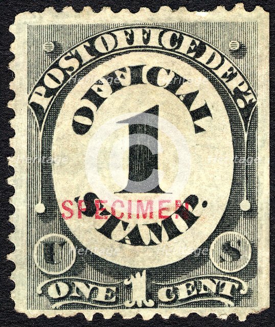 1c Franklin Post Office Department special printing single, 1875. Creator: Unknown.