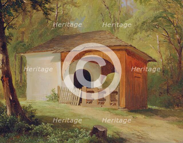 Forest chapel, undated. (Late 19th century) Creator: Friedrich Hasslwander.