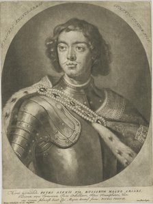 Portrait of Emperor Peter I the Great (1672-1725), um 1700. Creator: Schenk, Peter (Petrus), the Elder (1660-1718).