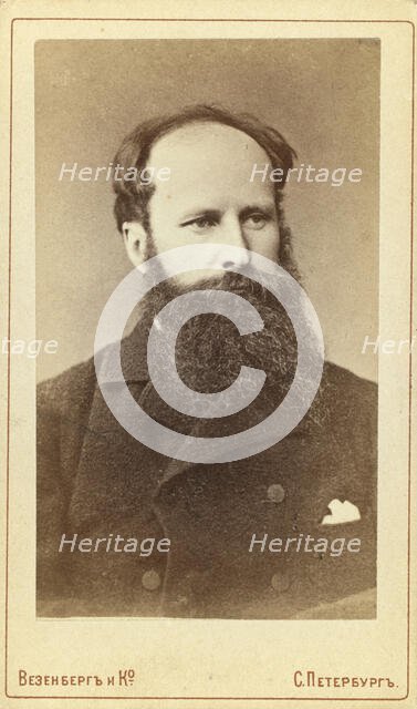 Vasily Vasilyevich Vereshchagin, head-and-shoulders portrait, facing..., between 1880 and 1886. Creator: Unknown.