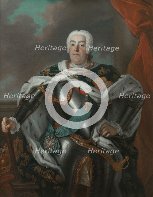 Portrait of Augustus III of Poland. Artist: Silvestre, Louis de (1675-1760)