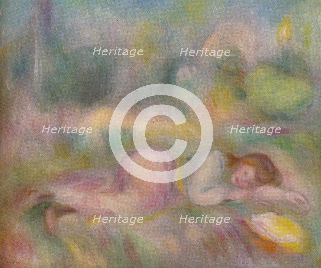 'Fille etendue dans l'herbe', c1890. Artist: Pierre-Auguste Renoir.