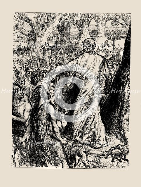 The Druids Inciting the Britons to Oppose the Landing of the Romans. Creator: Ricketts, Charles (1866-1931).