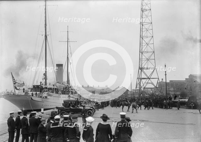 French Commission To U.S. Arriving at Navy Yard On 'Mayflower', 1917. Creator: Harris & Ewing.
