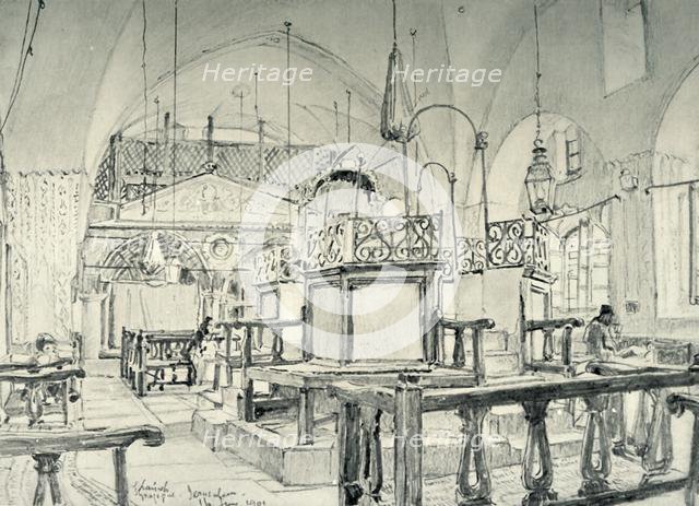 'Spanish Synagogue in Jerusalem - Interior', 1902. Creator: John Fulleylove.