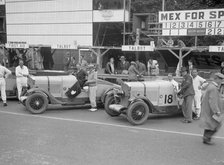 Two Talbot 90s in the pits at the Irish Grand Prix, Phoenix Park, Dublin, 1930. Artist: Bill Brunell.