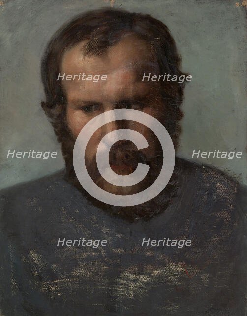 Portrait of a Bearded Man; Unfinished, 1854-1855. Creator: Karl Anders Ekman.