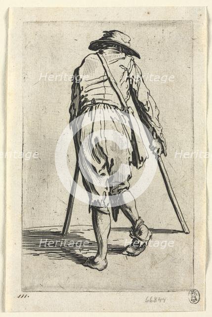 The Beggars: Beggar on Crutches, Wearing a Hat, c. 1623. Creator: Jacques Callot (French, 1592-1635).