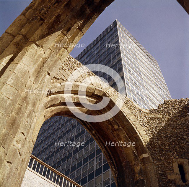 St Alphege Church and St Alphege House, City of London, c1962. Artist: John Gay.