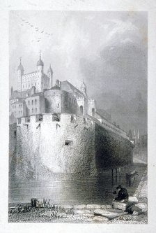 View of the Tower of London from the moat, c1830. Artist: Anon