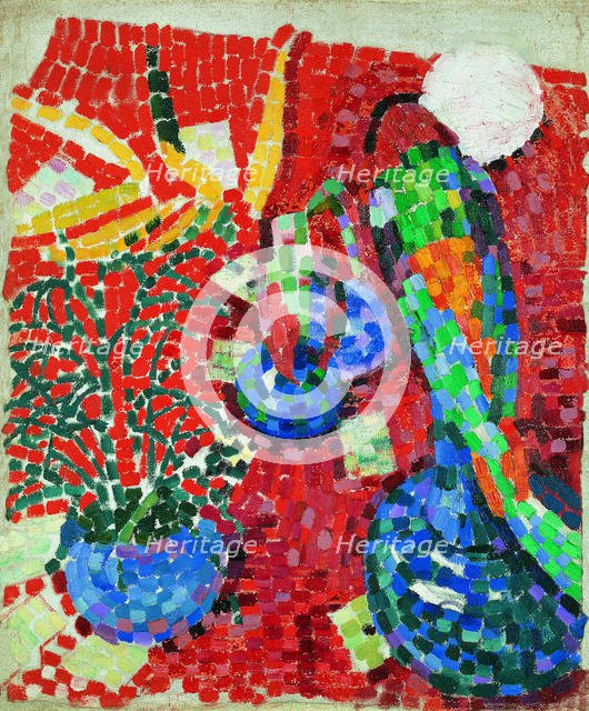 Still-life with a Parrot, 1907. Artist: Delaunay, Robert (1885–1941)