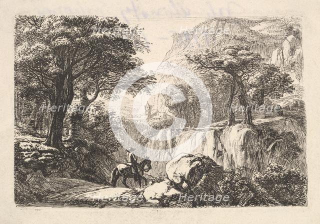 The Horseback Rider in the Gorge, 19th century. Creator: Johann Christian Erhard.