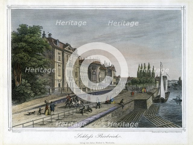 Biebrich Palace, Wiesbaden, Germany, c1820. Artist: Carl Mayer