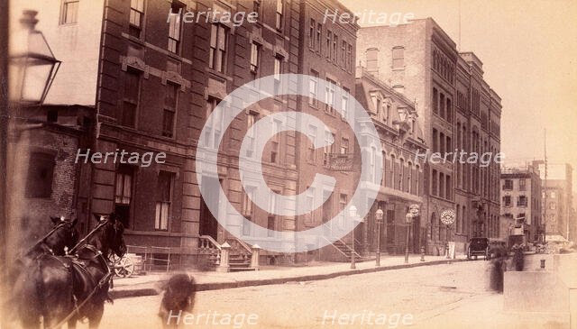 Bellevue Hospital, New York City: the street with nurses' entrance..., 1885-1898. Creator: Unknown.
