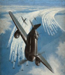 Fighter aircraft escort, between 1939 and 1946. Creators: Central Office of Information, Roy Anthony Nockolds.