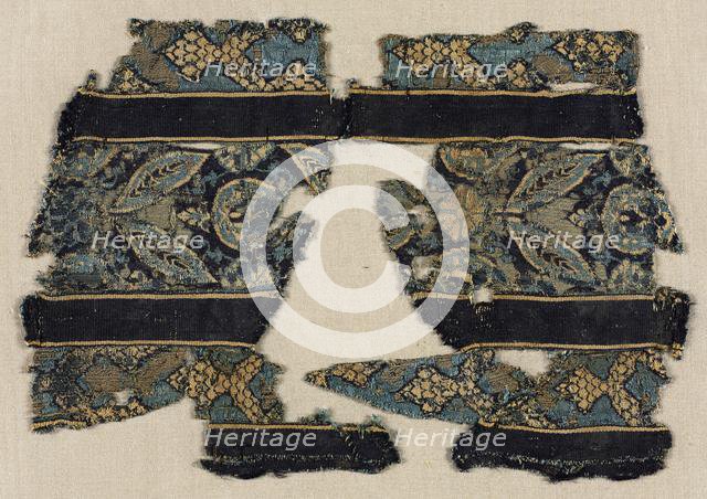 Textile fragment, probably part of a garment, 1300s - 1400s. Creator: Unknown.