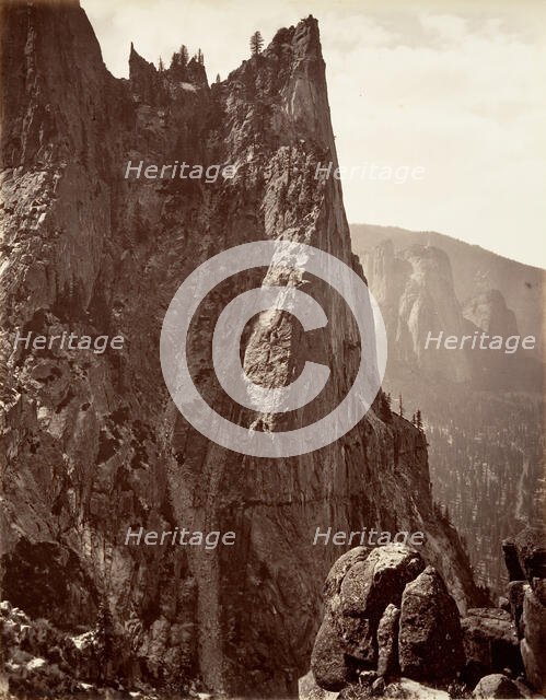 Sentinel Rock, Yosemite, ca. 1872, printed ca. 1876. Creator: Attributed to Carleton E. Watkins.