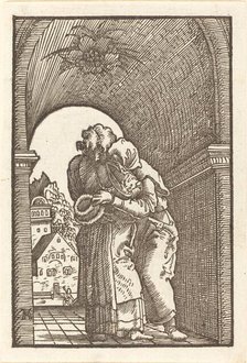 Joachim Embracing Anna, c. 1513. Creator: Albrecht Altdorfer.