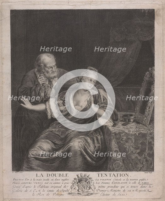 Double Temptation, 18th century. Artist: Mesnil (Ménil), Élie (active Mid of 18th cen.)