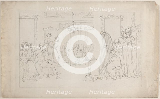 Sweet is the voice whose powers can move / And call the vagrant heart to love..., September 1, 1817. Creator: Thomas Rowlandson.