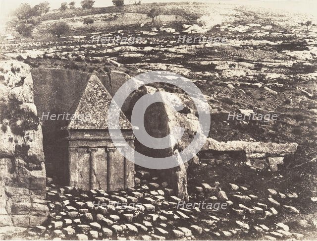 Jérusalem, Vallée de Josaphat, Tombeau de Zacharie, 1854. Creator: Auguste Salzmann.