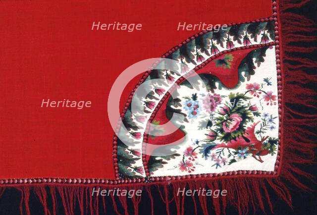 Square Shawl (Turnover), Russia, 1830s. Creator: Unknown.