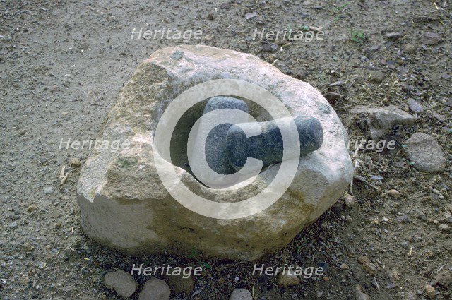 Neolithic quern for grinding corn. Artist: Unknown