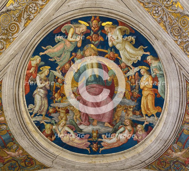 God the Father with Angels (From the Stanza dell'incendio di Borgo). Artist: Perugino (ca. 1450-1523)