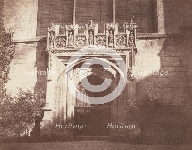 An Ancient Door, Magdalen College, Oxford, 1843. Creator: William Henry Fox Talbot.