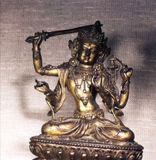 The Bodhisattva, Manjusri, Gilt-Bronze,  Yung-Lo Period, c1403-1424. Artist: Unknown.