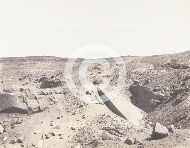 Assouan (Syène), Carrières de Granit - Ancien Système d'Extraction, 1851-52, printed 1853-54. Creator: Félix Teynard.