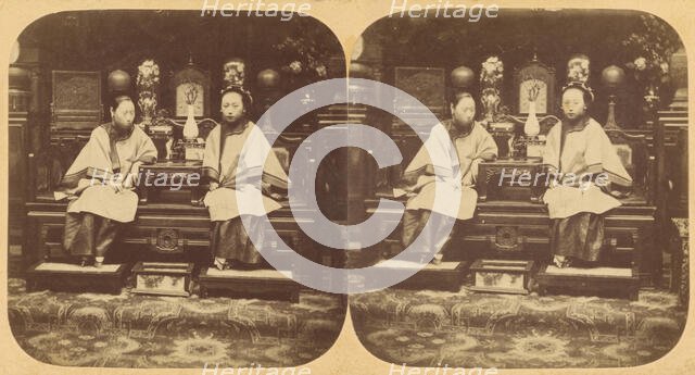 Canton. Two Chinese Ladies of Rank sitting for their Portraits., 1858-1859. Creators: Pierre Joseph Rossier, Negretti and Zambra.