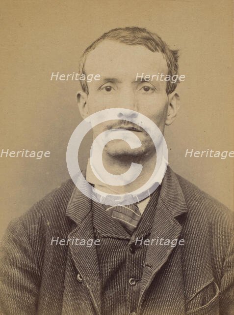 Serre. Auguste. 37 ans, né à Anonnay (Ardêche) le 13/10/56. Mégissier. Anarchiste. 20/1/94. , 1894. Creator: Alphonse Bertillon.