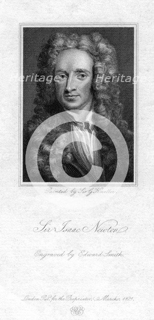Sir Isaac Newton, English mathematician, astronomer and physicist, (1821).Artist: Edward Smith