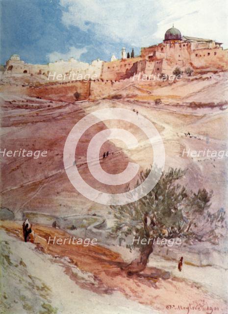'South Wall of Jerusalem from the North End of the Village of Siloam', 1902. Creator: John Fulleylove.