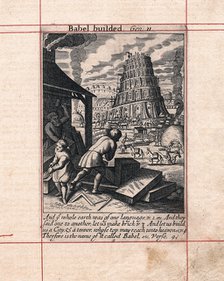 Building of the Tower of Babel, 1716. Artist: Unknown