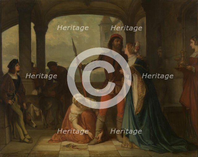 The Young François I of France Goes out Hunting, 1863. Creator: Edouard Jean Conrad Hamman.