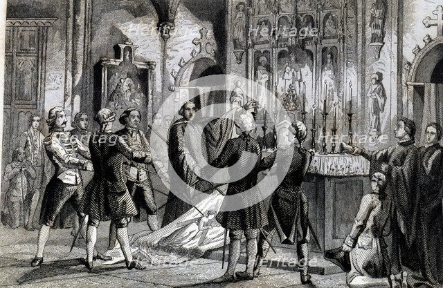 War of Succession, oath of the Captains of Barcelona in which the command of the troops to Don An…