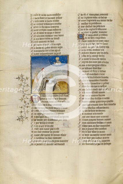 God Speaking to Nature Surrounded by Animals; Roman de la Rose, about 1405. Creator: Unknown.