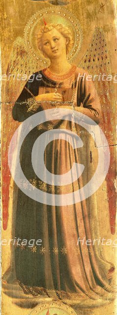 Angel making music (From the Tabernacle of the Linaioli), ca. 1433. Creator: Angelico, Fra Giovanni, da Fiesole (ca. 1400-1455).