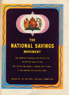 The National Savings Movement, 1951. Artist: Unknown