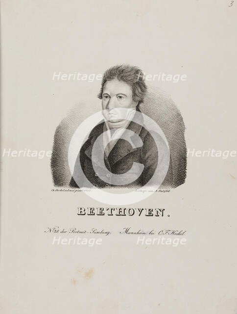 Portrait of Ludwig van Beethoven (1770-1827), 1815. Creator: Heckel, Johann Christoph (1792-1858).