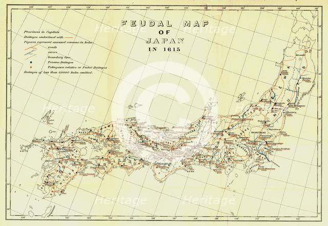 'Feudal Map of Japan in 1615', (1903). Creator: Unknown.