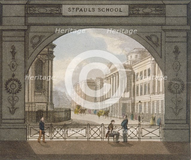 View of St Paul's School, City of London, 1820.                                               Artist: Anon