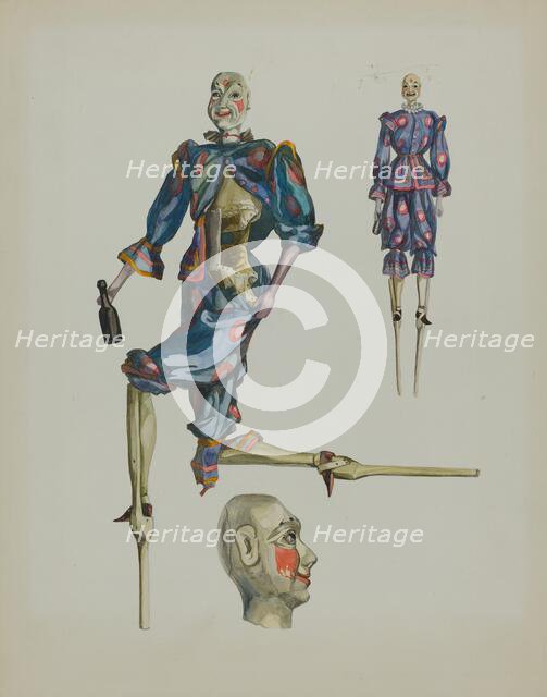 Drunken Clown Puppet, c. 1937. Creator: Verna Tallman.