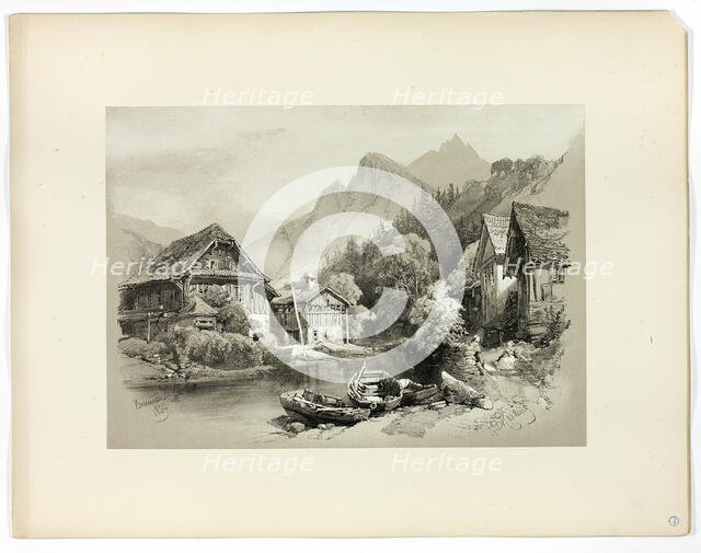 Brunnen, from Picturesque Selections, 1859. Creator: James Duffield Harding.