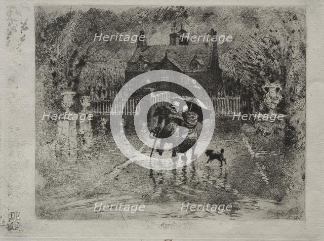 The Country Neighbors, 1879-1880. Creator: Félix Hilaire Buhot (French, 1847-1898).