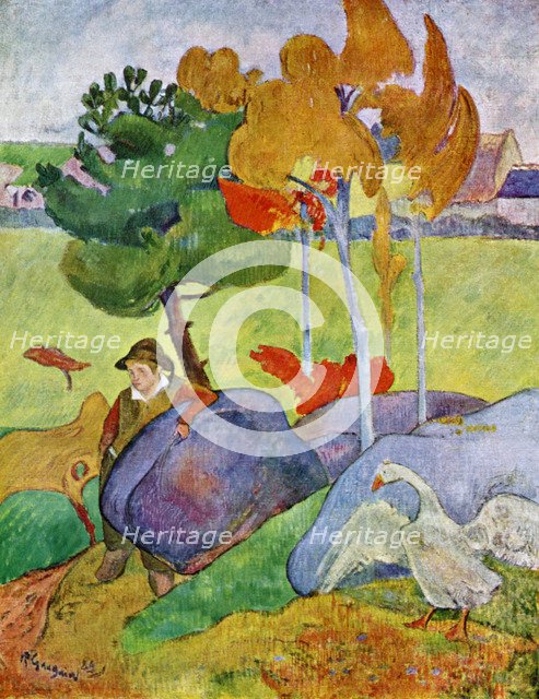 'Little Breton Boy with a Goose', 1889 (1939).Artist: Paul Gauguin